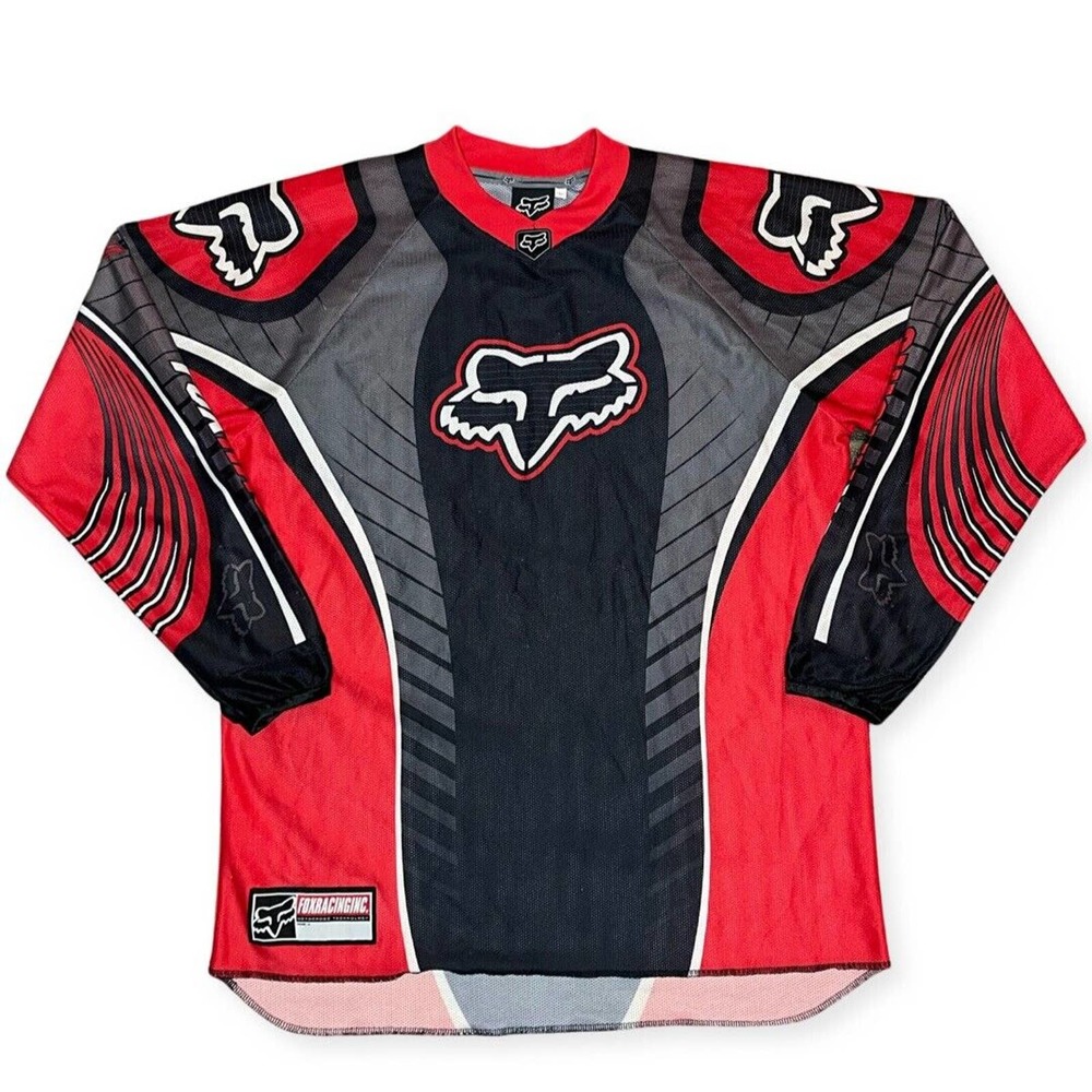 Fox Racing Motocross MotoX Long Sleeve Multi-Color Racing Jersey Shirt Men's L